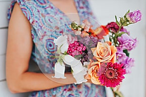 Simple and beautiful bouquet of mixed flowers
