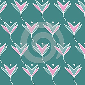 Simple Beautiful Flower Seamless Pattern Background Wallpaper