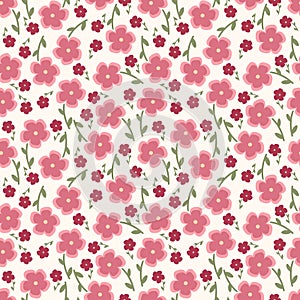 Simple and beauty flower seamless pattern. Vector