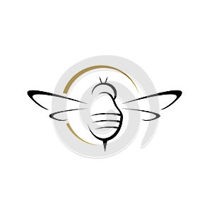 simple bee hornet logo design vector silhouette hornets for sign logo badge