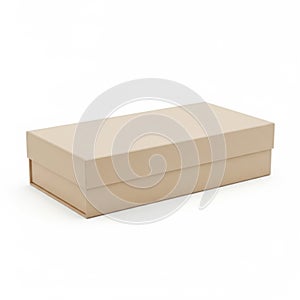 Simple beige rectangular box on white background