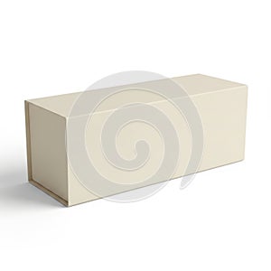 Simple beige rectangular box on white background