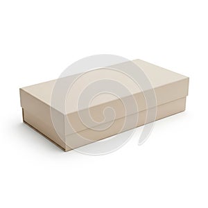 Simple beige rectangular box on white background