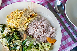 Simple Bhutan vegetarian meal