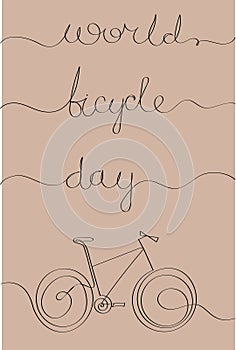simple bicycle continues one line drawing vector