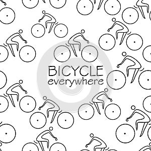 Simple bicycle line seamless pattern