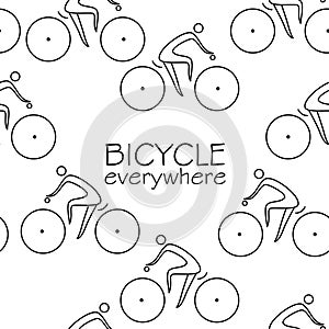 Simple bicycle line seamless pattern
