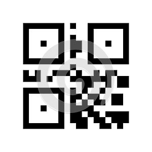 Simple binary qr code. Digital information starage sign.