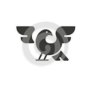 Simple bird geometrically vector