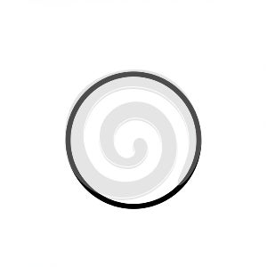 A simple black circle on a white background. The circle has a bold outline and is