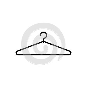 Simple black clothes hanger. Iron hanger with hook for storing and drying clothes
