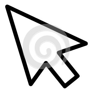 Simple black computer mouse pointer icon