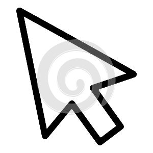Simple black computer mouse pointer icon