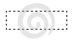 Simple Black Dotted Rectangle Border Element, vector design Generative AI