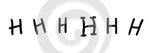 Simple black english latin H alphabet letter symbol. Vector illustration hand drawn doodle