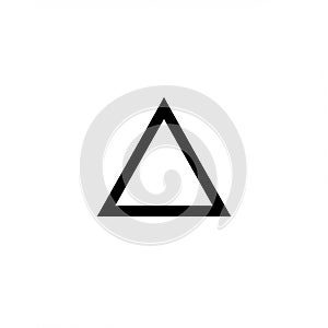 A simple black equilateral triangle is centered on a white background. The triangle has