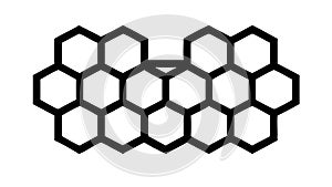 Simple Black Hexagon Outline Honeycomb Pattern, vector design Generative AI