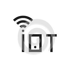 Simple black iot thin line logo