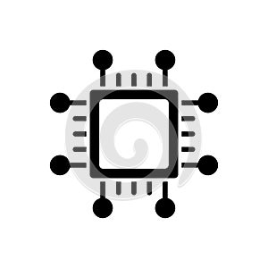 Microchip processor icon CPU symbol computer.