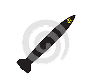 Simple, black nuclear missile silhouette