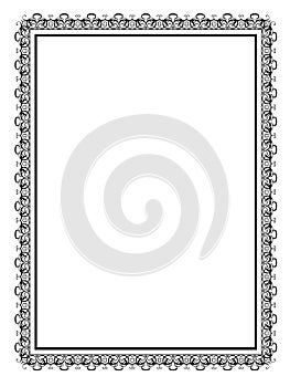 Simple black ornamental decorative frame