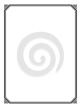 Simple black ornamental decorative frame