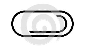 Simple black oval shape outline icon basic , vector design Generative AI