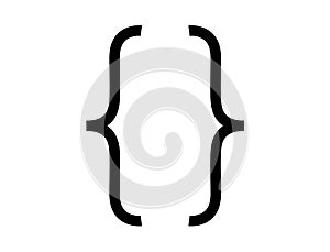 Simple, black programming brackets symbol