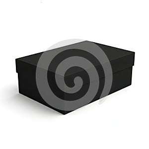 Simple black rectangular box on a plain surface