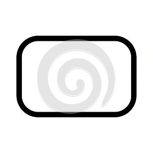 Simple Black Rounded Rectangle Outline on White Background border frame