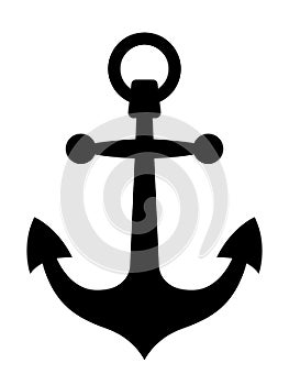 Simple black ships anchor silhouette photo