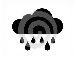 Cloud and rain drops. Weather forecast icon. Vector.