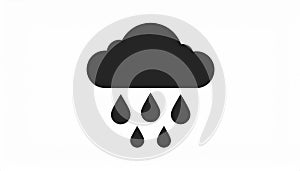Cloud and rain drops. Weather forecast icon. Vector.