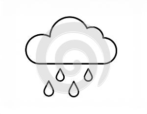 Cloud and rain drops. Weather forecast icon. Vector.