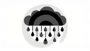Cloud and rain drops. Weather forecast icon. Vector.