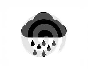Cloud and rain drops. Weather forecast icon. Vector.