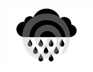 Cloud and rain drops. Weather forecast icon. Vector.