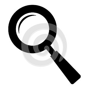 Simple black silhouette of a magnifying glass