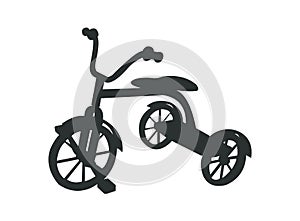 Simple black silhouette of a tricycle