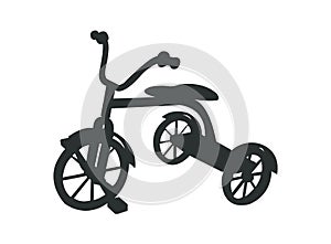 Simple black silhouette of a tricycle photo