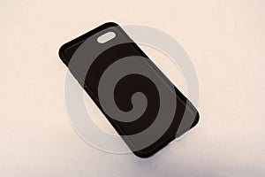 Minimalist Black Phone Case on White Surface