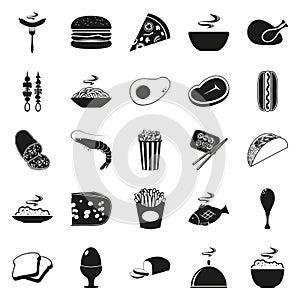 Simple black style Food Icon Set