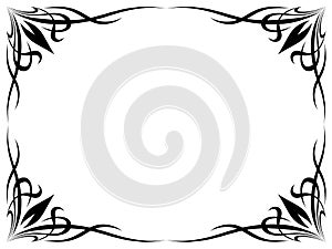 Simple black tattoo ornamental decorative frame