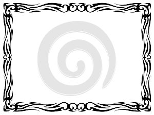 Simple black tattoo ornamental decorative frame