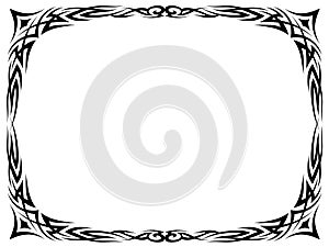 Simple black tattoo ornamental decorative frame