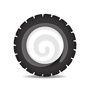 Simple black tractor tire - vector