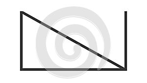 Simple Black Triangle Outline Geometric Shape, vector design Generative AI