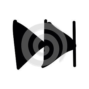 Simple black vector icon with a theme button, forward