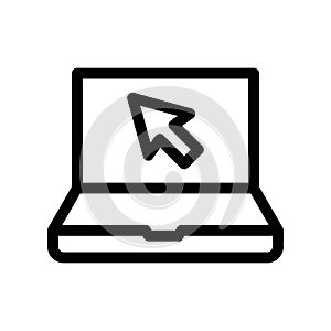 Simple black vector icon with a theme desktop notebook