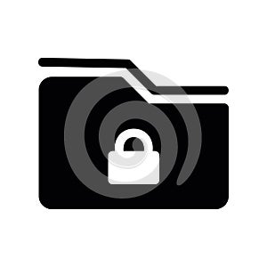 Simple black vector icon with a theme encrypted folder
